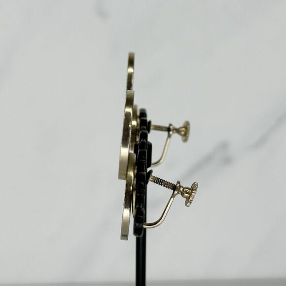 Vintage Queen Elizabeth 1953 1 Cent Canadian Coin Earrings Pair Screw Back - Picture 4 of 10